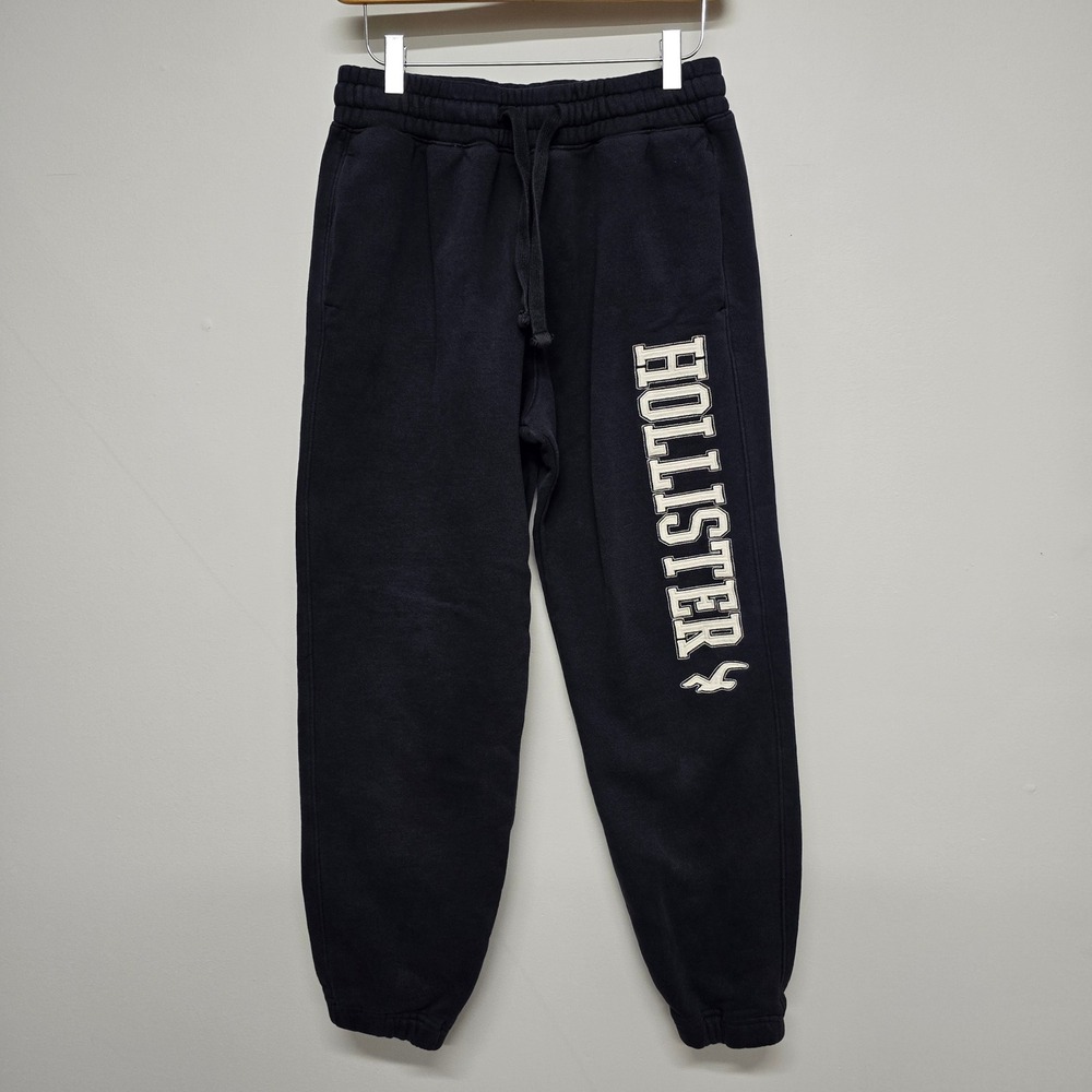 Hollister Logo Sweatpants Womens XS Navy Blue Cotton Blend Joggers Y2K Surf